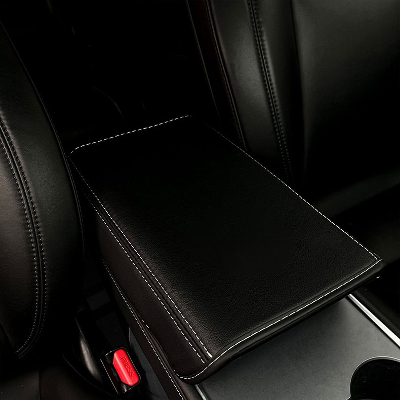 Amazon Leather Car Central Armrest Cushion PVC Protective Cover for Tesla Refresh Model 3/Y Armrest Box
