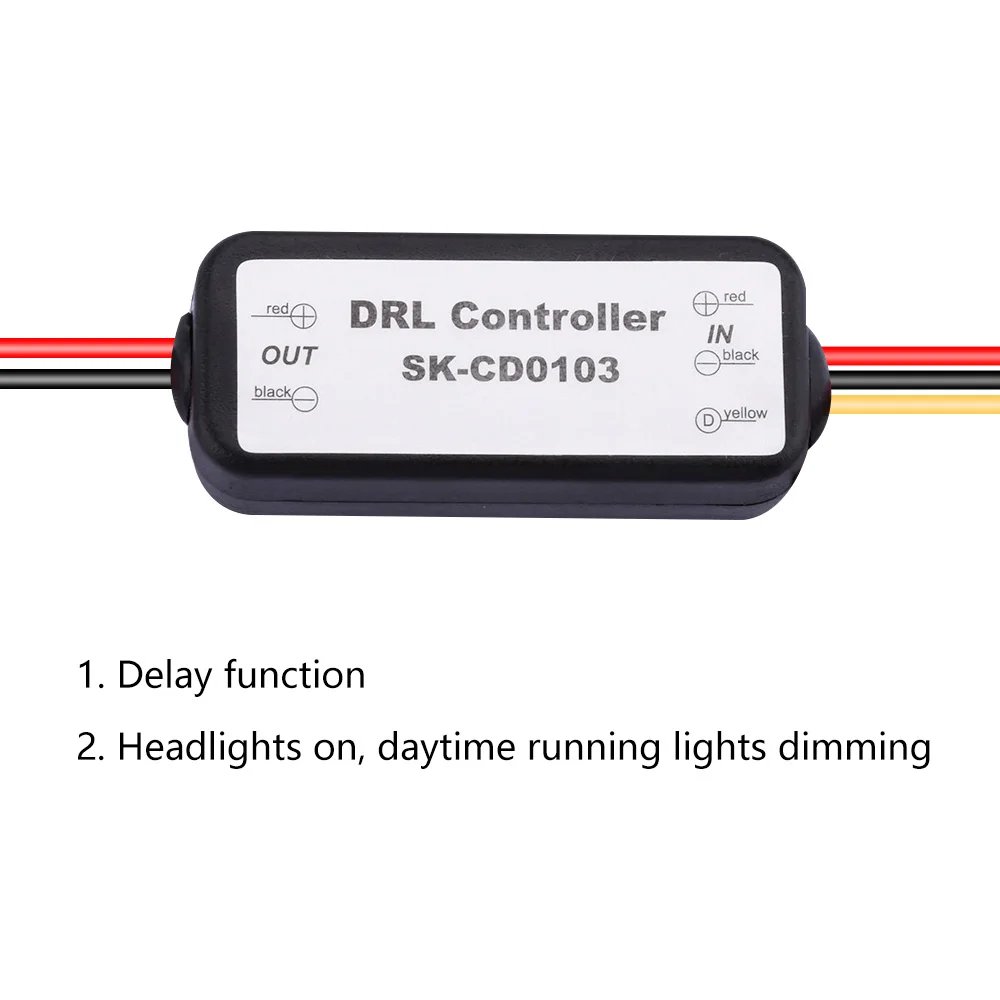 Car LED DRL Controller Auto Daytime Running Light Relay Harness Dimmer On/Off Fog Light Strobe Controller