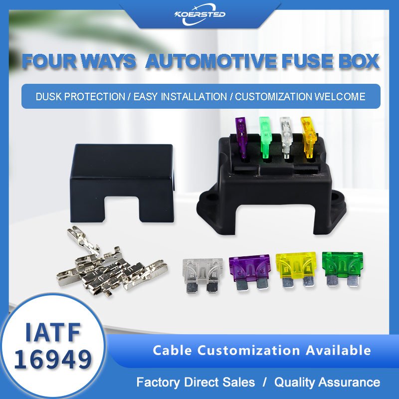 KKA-FB-4F Automotive Fuse Box BX2041, Car Fuse Box, Auto Control Box Including 4 Fuses