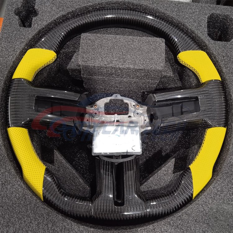For Ford Mustang GT5.0 s550 GT500 2005-2009 Carbon Fiber Car Steering Wheel suede alcantar forge heat LED display RPM