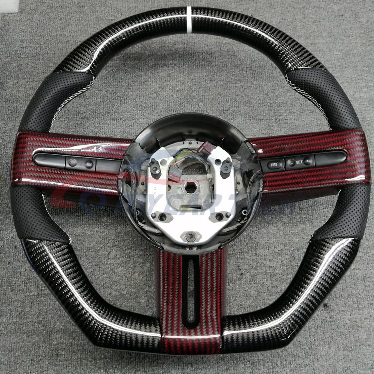 For Ford Mustang GT5.0 s550 GT500 2005-2009 Carbon Fiber Car Steering Wheel suede alcantar forge heat LED display RPM