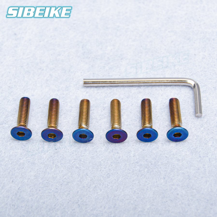 6pcs/Bag Brunt Blue Steering Wheel Screw JDM Universal Racing Sports Car Bolts Bracket Fixing Screw