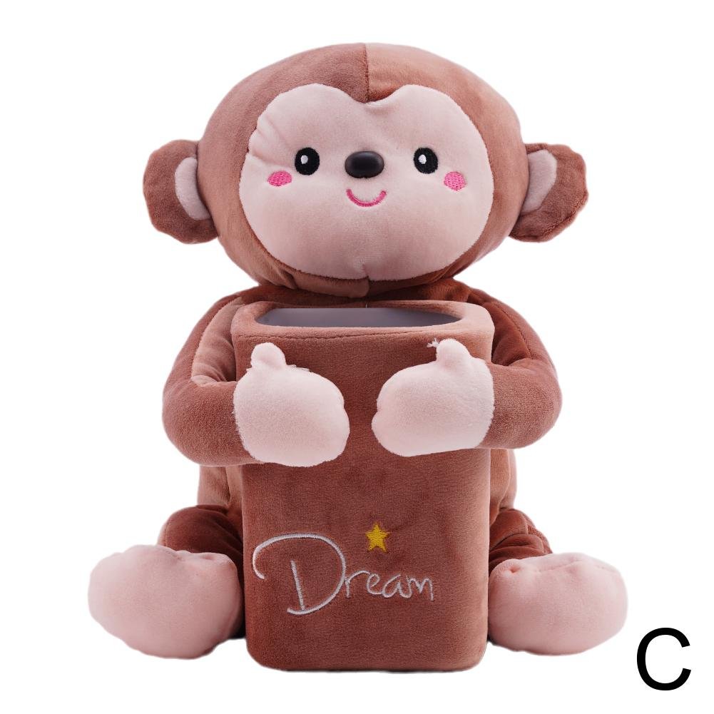 Cartoon Plush Car Tissue Box Car Interior Decoration Supplies Plush Tissue Box Holder for Car Armrest Box Auto Accessories