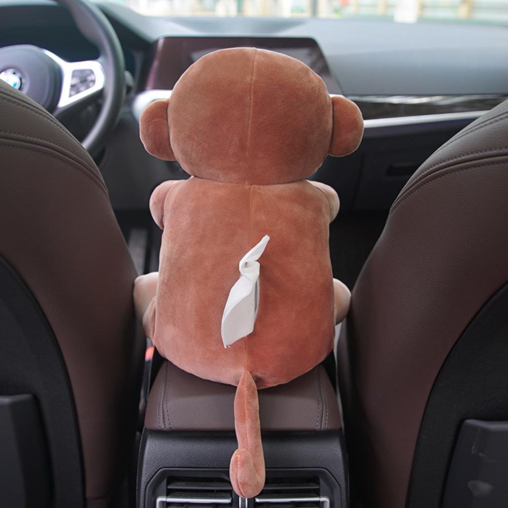Cartoon Plush Car Tissue Box Car Interior Decoration Supplies Plush Tissue Box Holder for Car Armrest Box Auto Accessories