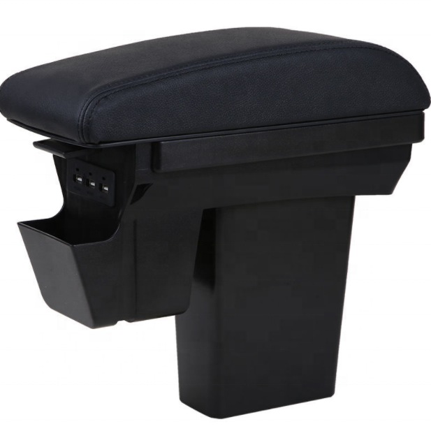 Japan Car Double Layers Slide 6 USB Design Black Pu Leather Car Armrest Console Box for Toyota Corolla Altis