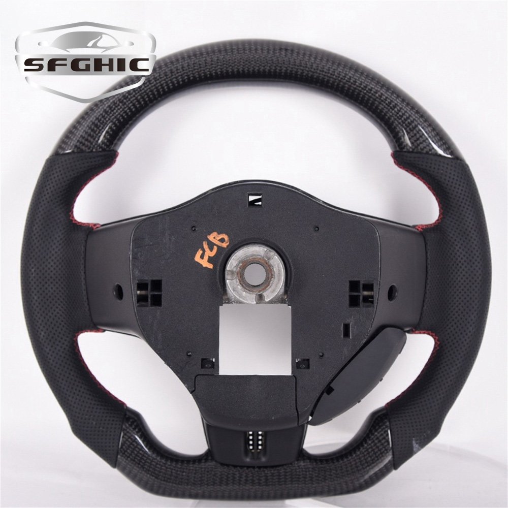 High Quality Racing Leather LED Display Car Steering Wheel For Mitsubishi EVO X Carbon Fiber Steering Wheel Interior Accessories