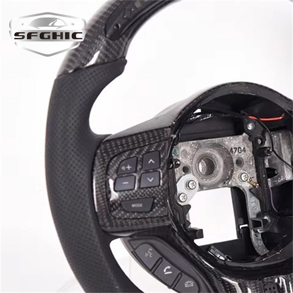 High Quality Racing Leather LED Display Car Steering Wheel For Mitsubishi EVO X Carbon Fiber Steering Wheel Interior Accessories