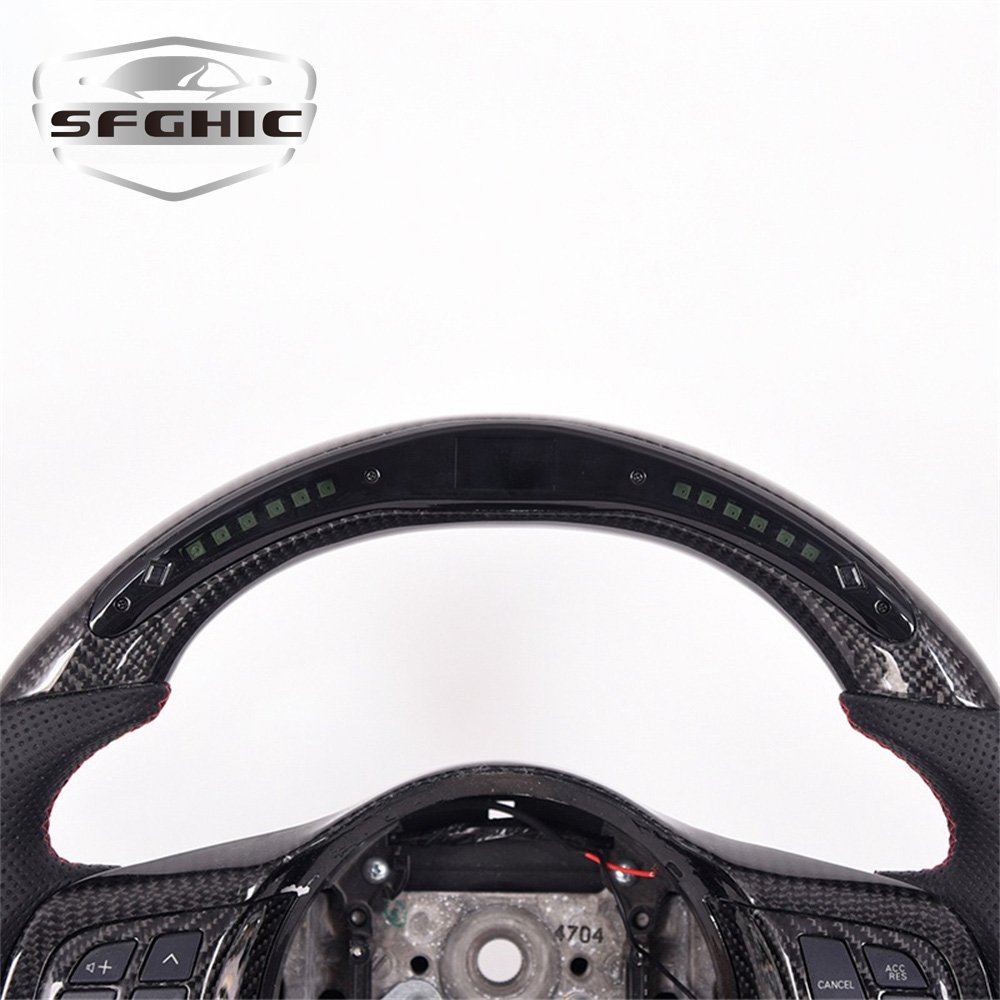 High Quality Racing Leather LED Display Car Steering Wheel For Mitsubishi EVO X Carbon Fiber Steering Wheel Interior Accessories