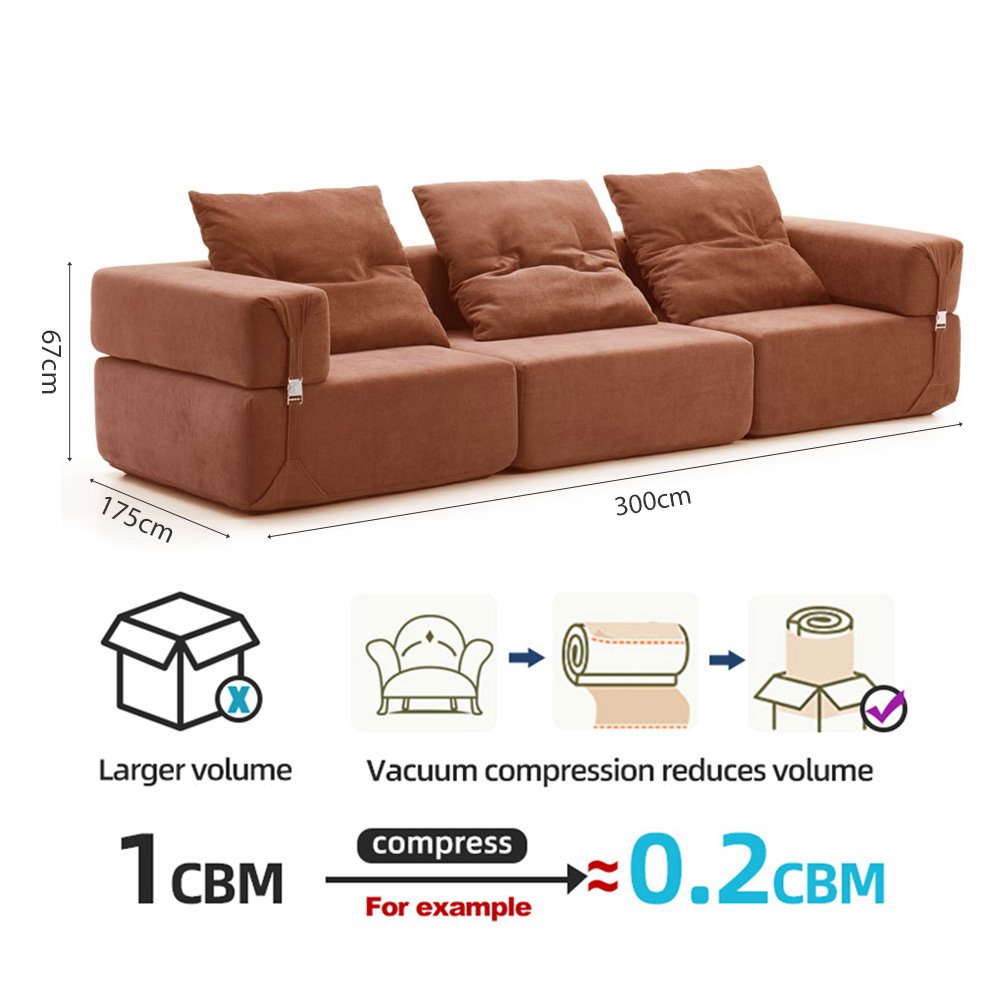 Tanzuo Union Win Tanzuo Living Room Foam Chair Couch Vacuum Bed Frameless Set Compressed Furniture Modular Bean Bag Compressed Sofa