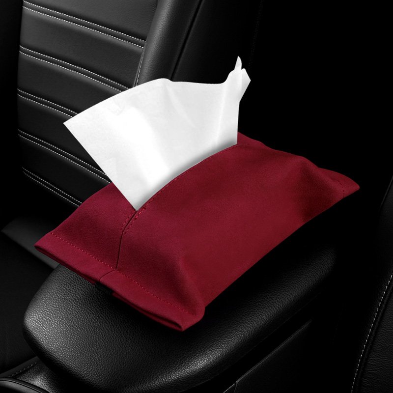 Universal Leather Car Tissue Box Cover Sun Visor Seat Back Hanging Type Car Tissue Box Holder Armrest Box Towel Storage Case