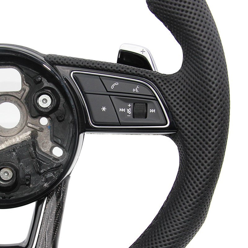For Audi A4 2008-2023 silver carbon fiber leather steering wheel ZC-A4-T2