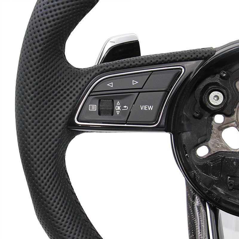 For Audi A4 2008-2023 silver carbon fiber leather steering wheel ZC-A4-T2