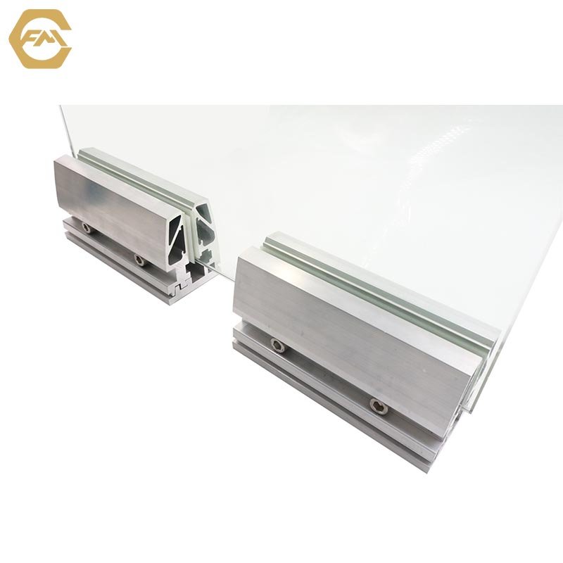 Aluminum U Channel Handrails for Stairs Glass Armrest Base Strip Outdoor Guardrail Frameless Glass Railing Balcony Balustrades