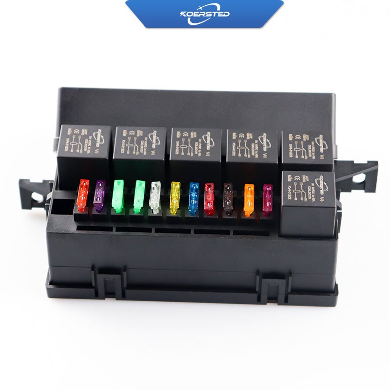 KKA-6R11F 11-Way Automotive Relay Box, Car Fuse Box, Auto Control Box Including 6 Relays and 11 Fuses