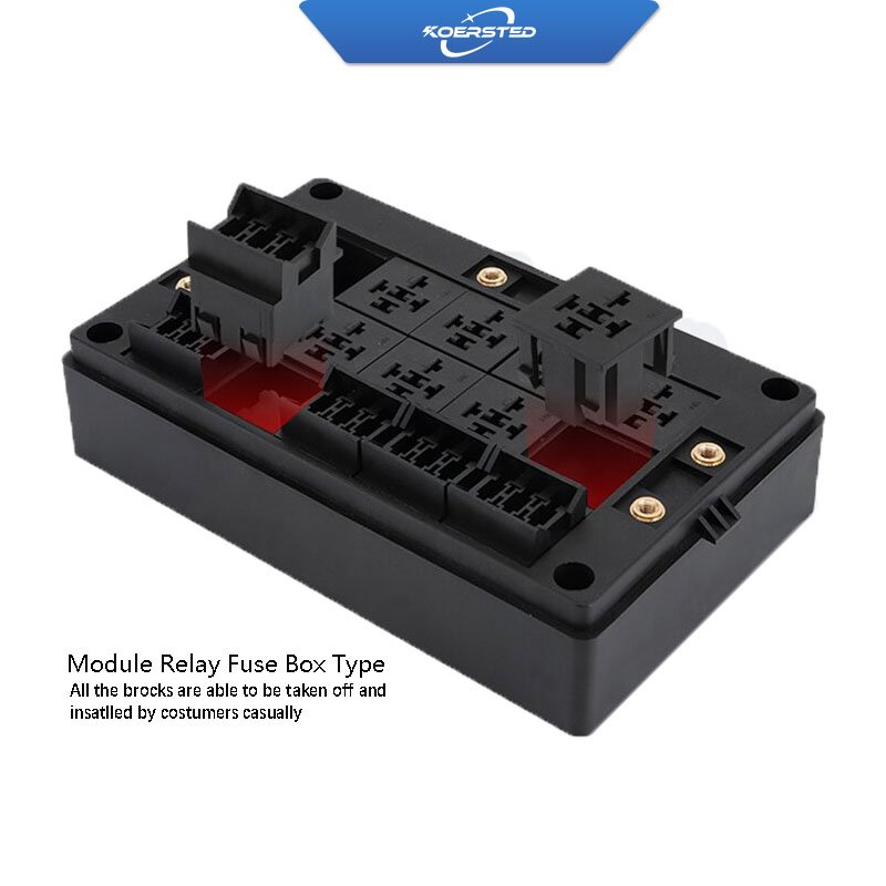 KKA-6R11F 11-Way Automotive Relay Box, Car Fuse Box, Auto Control Box Including 6 Relays and 11 Fuses