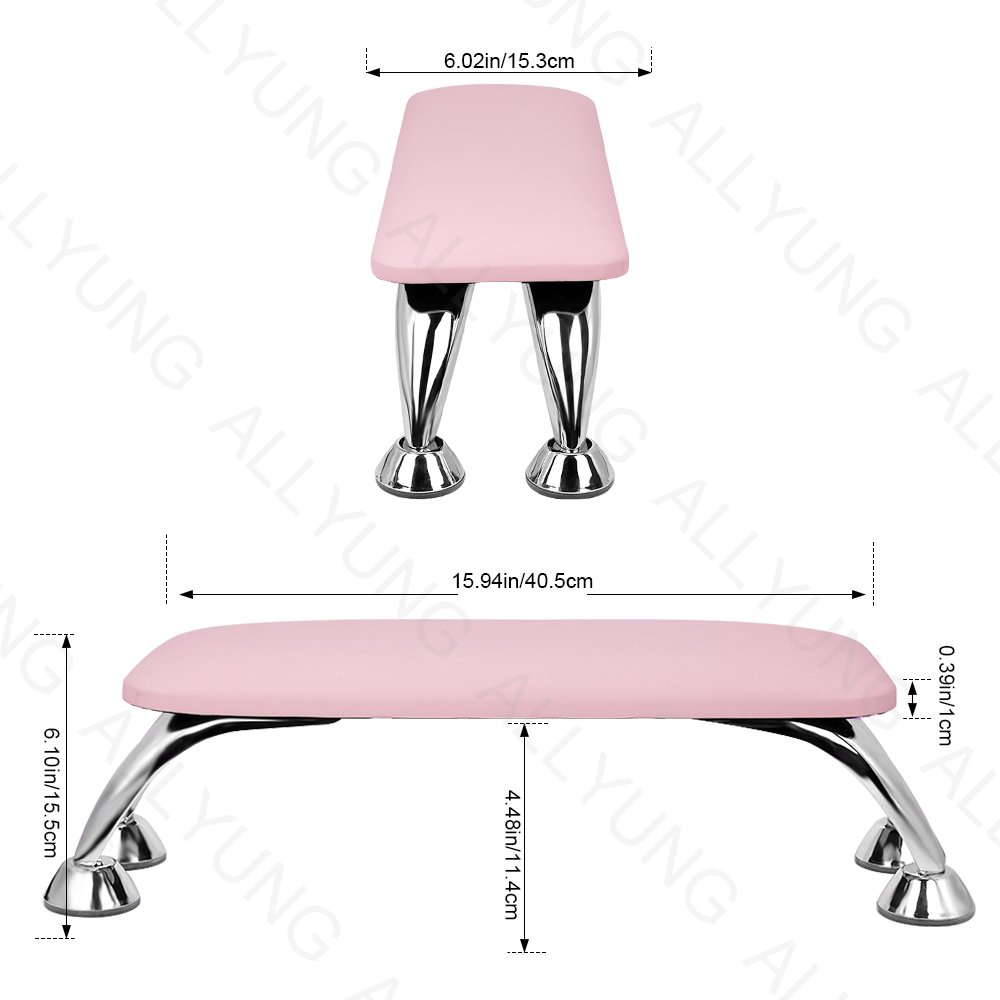 Professional PU Leather Arm Rest for Nail Tech Double Side Hand Pillow Stainless Steel Material for Beauty Nail Salon