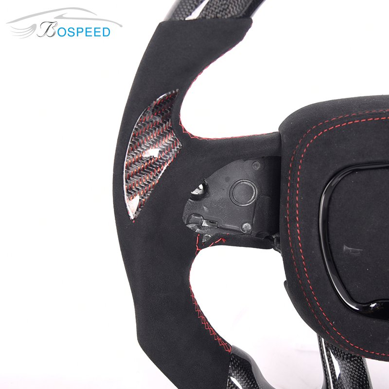 high quality alcantar leather carbon fiber car steering wheel for dodge