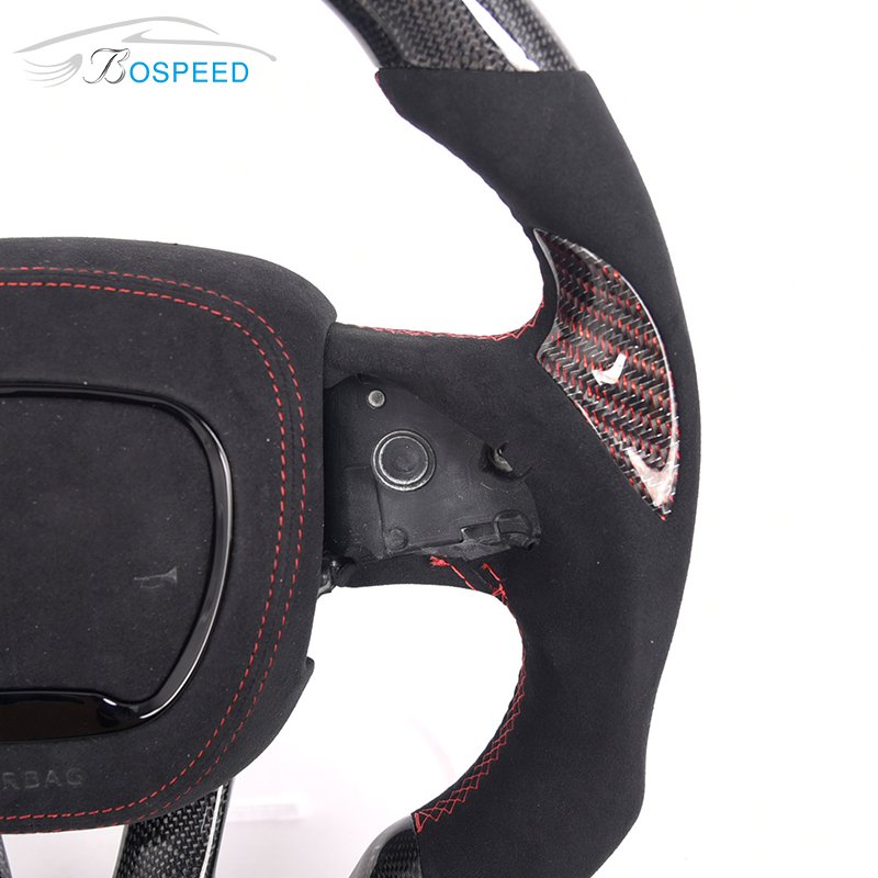 high quality alcantar leather carbon fiber car steering wheel for dodge