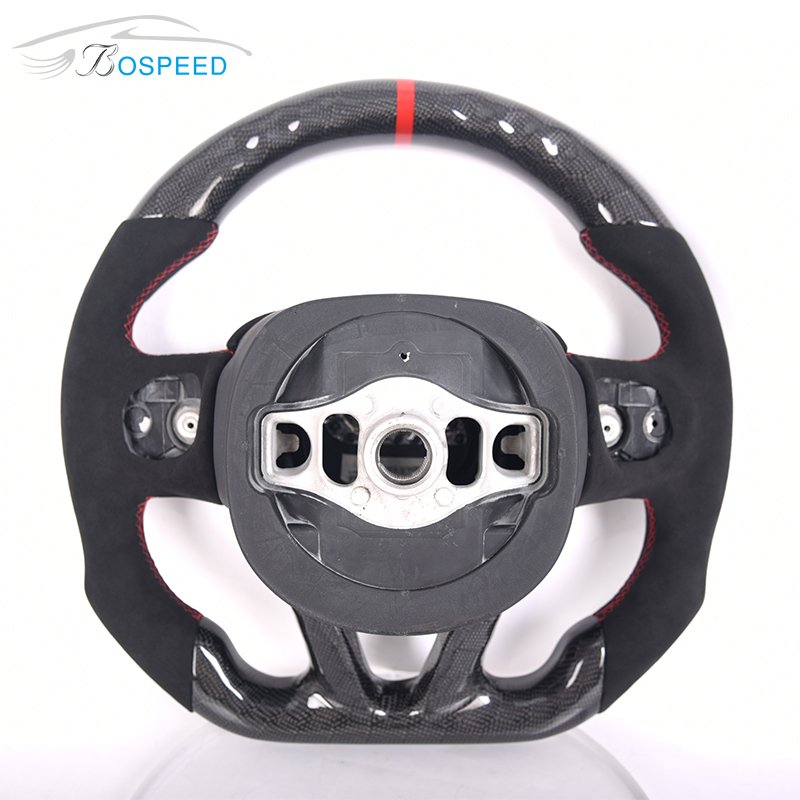 high quality alcantar leather carbon fiber car steering wheel for dodge