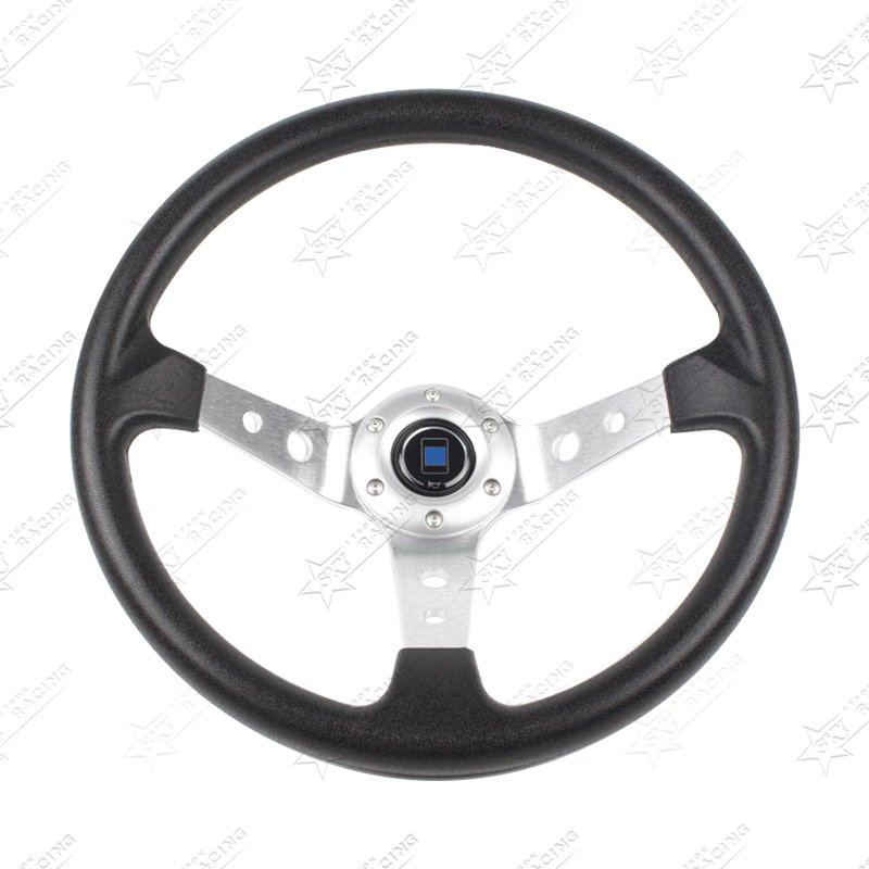 Car Modification 345mm 3 spoke Deep Dish PU+Aluminum sport steering wheel