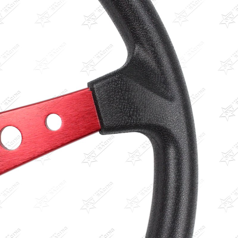 Car Modification 345mm 3 spoke Deep Dish PU+Aluminum sport steering wheel