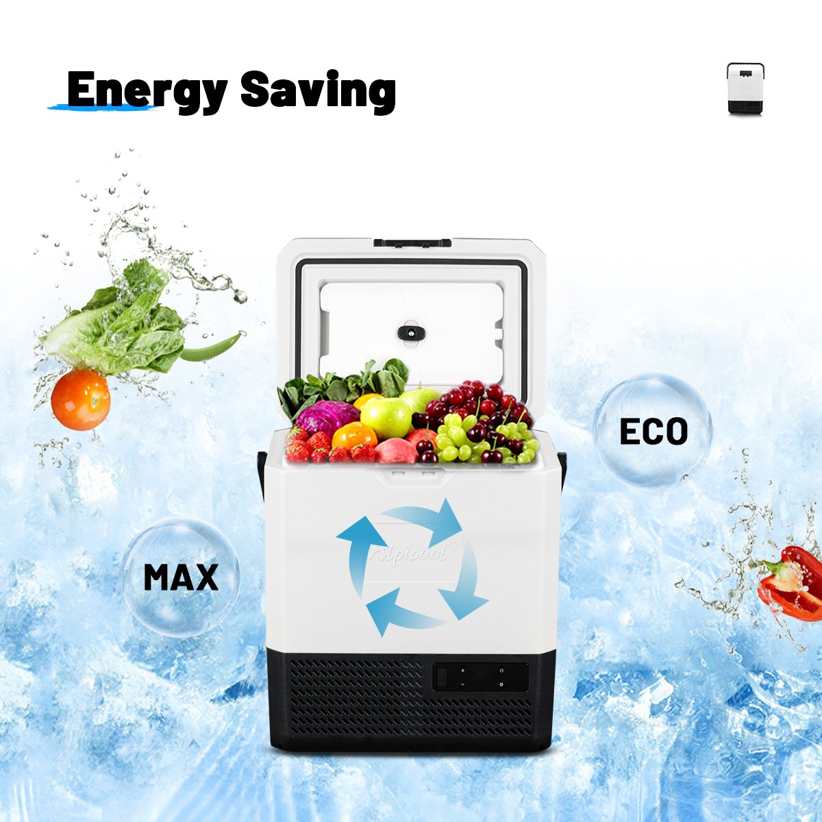 P18 Alpicool Colorful Individual Car Fridge DC 12V in Car Truck Refrigerator with Built in Battery with Handle Portable
