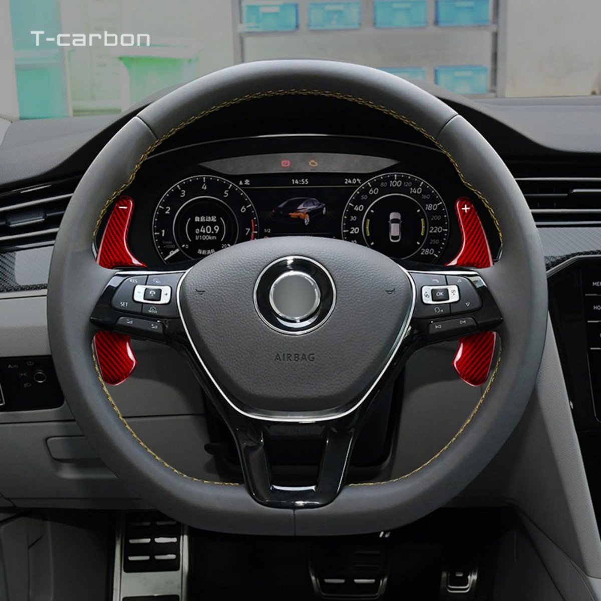 Carbon Fiber Shift Paddle For VW Tiguan Golf 8 Steering Wheel Extension Paddle Shifter Car Interior Accessories Paddle Shift