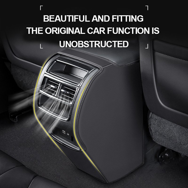 Rear Air Conditioning AC Vent Grille Panel Cover Car Armrest Box Anti Kick Pad Protective Cover for Rear air Outlet Inside
