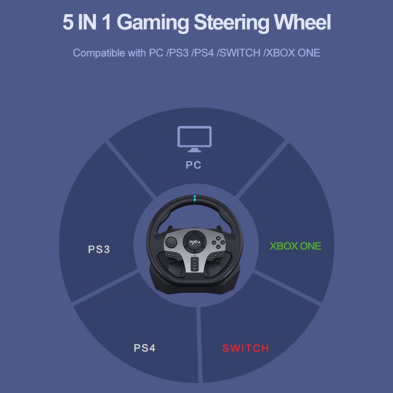 PXN V9 Car Game Controller Racing Wheel Driving Force 900 Degree Gaming Steering Wheel For PC PS4