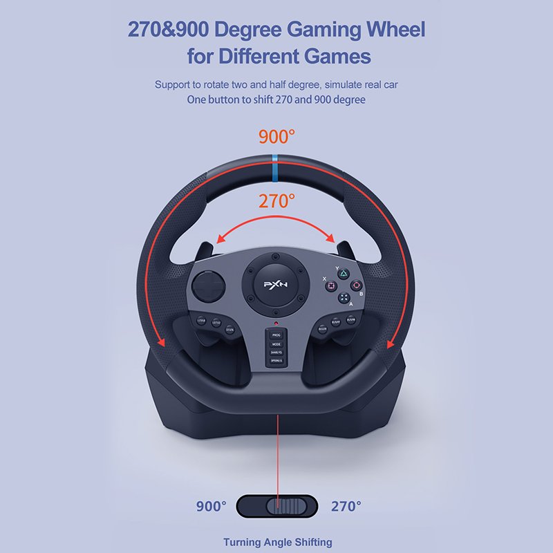 PXN V9 Car Game Controller Racing Wheel Driving Force 900 Degree Gaming Steering Wheel For PC PS4