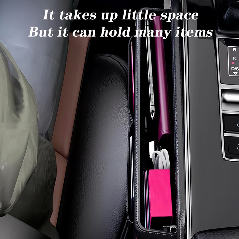 MESOROCK Between Front Seat PU Leather Car Seat Organizer Multifunction Car Seat Gap Filler Organizer Armrest Storage Box