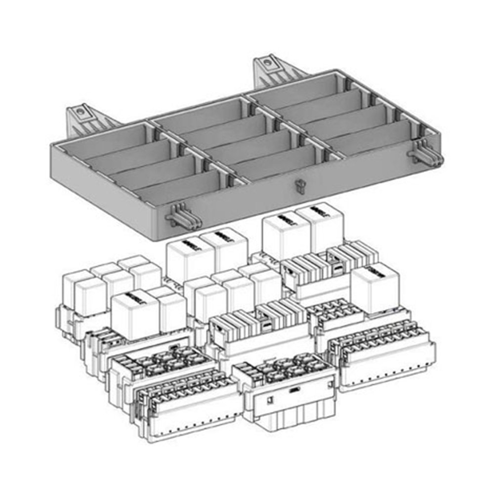 Italy High Quality Grey Auto Relay Box Frame 12 Modules Minifuse Maxifuse Relay Car Truck With Low Voltage