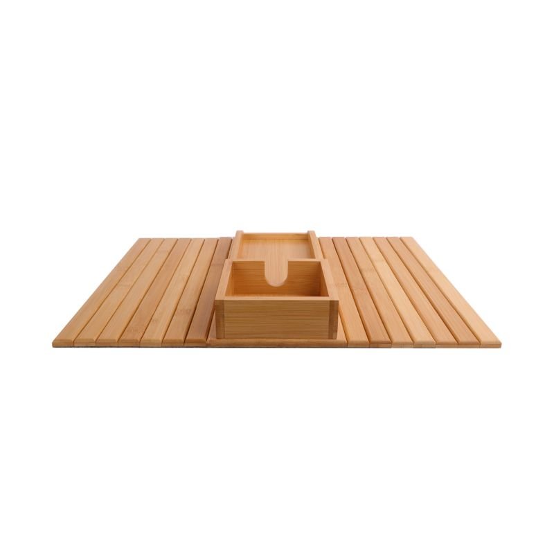 Promotion Sofa Armest Tray Bamboo Removable Flexible Couch Armrest Organizer with Anti-slip