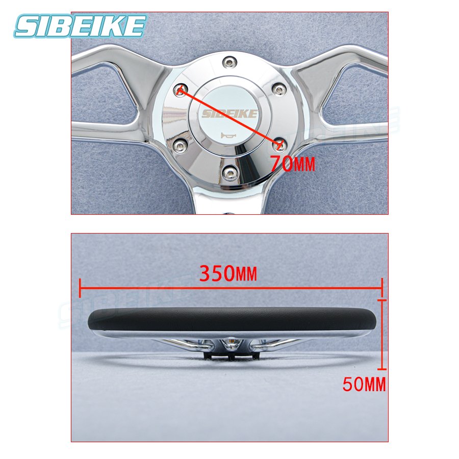350mm Classic Sports Steering Wheel 14inch SIBEIKE Vintage Style Steering Wheel