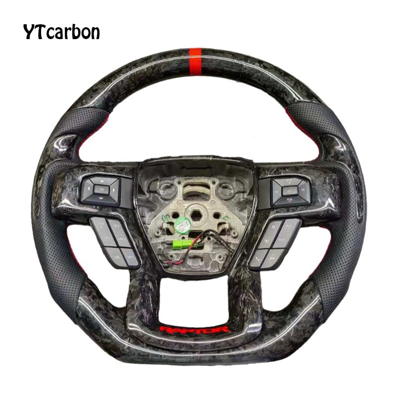 YTcarbon Custom Carbon Fiber Steering Wheel Fit For FORD Fusion Cars F150 Leather Car Steering Wheel