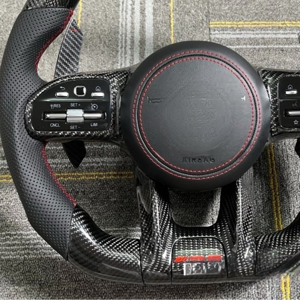 Car Steering Wheel Carbon Fiber for Mercedes-Benz C300 C200 C180 W204 W211W213 W205 W447 E63 LED Car Steering Wheel