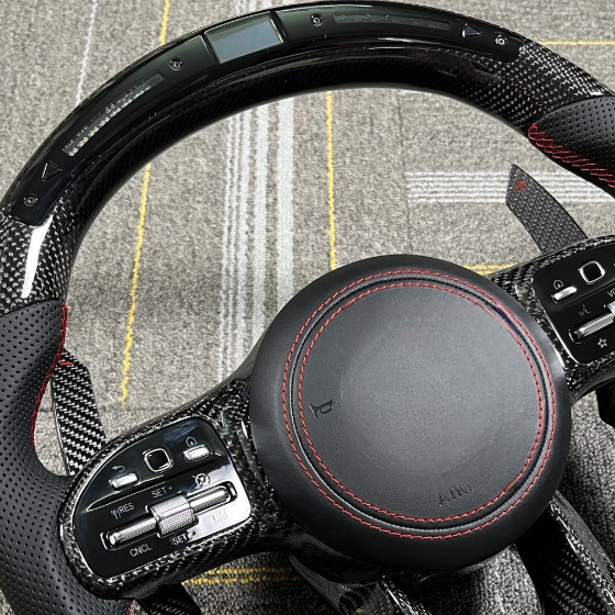 Car Steering Wheel Carbon Fiber for Mercedes-Benz C300 C200 C180 W204 W211W213 W205 W447 E63 LED Car Steering Wheel