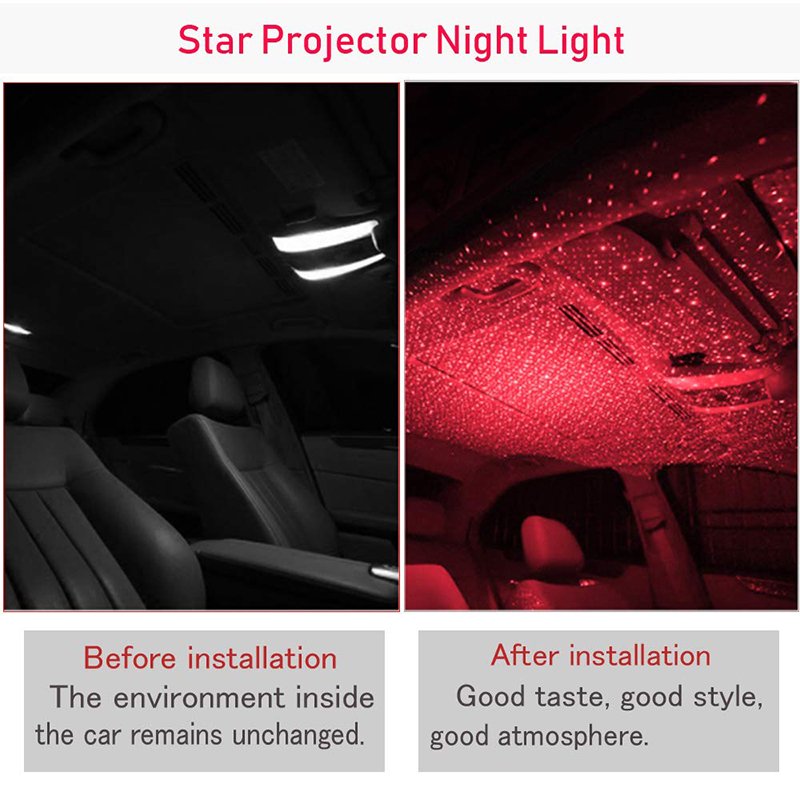 USB Decorative Light Romantic Mini LED Car Roof Star Night Lights Projector Atmosphere Lamp Room Decoration Light