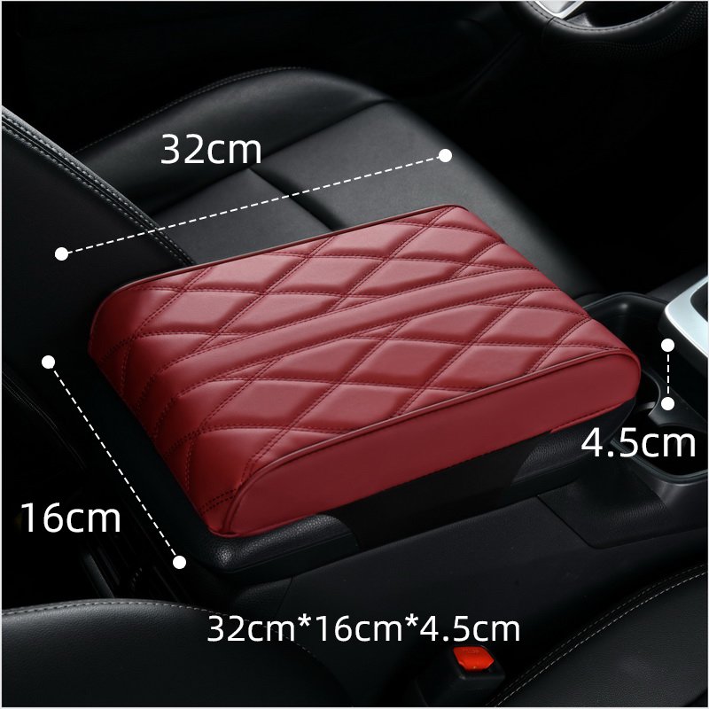 Car Accessories Universal Armrest Cover Nappa Leather Memory Foam Increase Height Car Central Armrest Cushion Mat