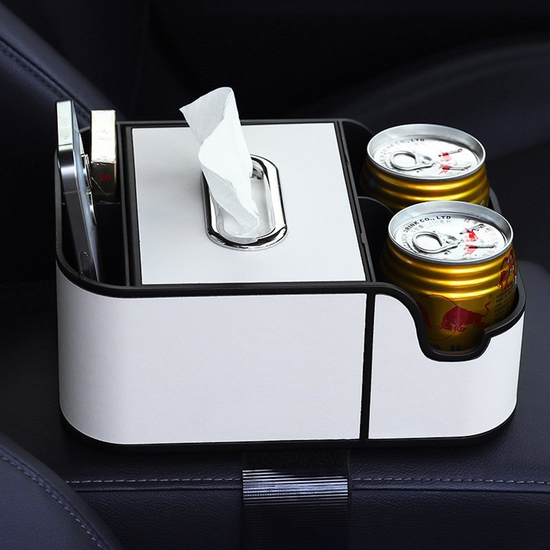 Hot Selling Customized Desktop Organizer Storage Box Leather Holder Cell Phone Rectangular Tissue Box for Car