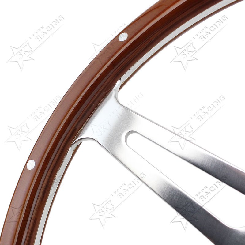 Universal 15inch Classic Real Wooden Car steering wheel 380mm Genuine Solid Wood Steering Wheel