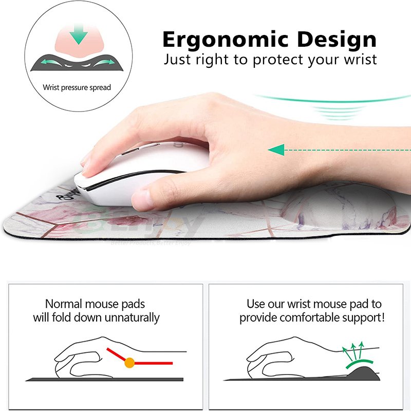 Custom Wrist Rest with Personalized Logo Mouse Pad Ergonomic Armrest Memory Foam Wrist Rest Support Mouse Pad for Mouse