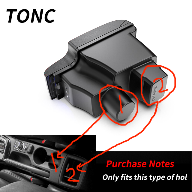 TONC for Mazda 2 for Mazda CX-3 Car Armrest 3USB Black Center Console Storage Box Car Interior Parts Center Armrest