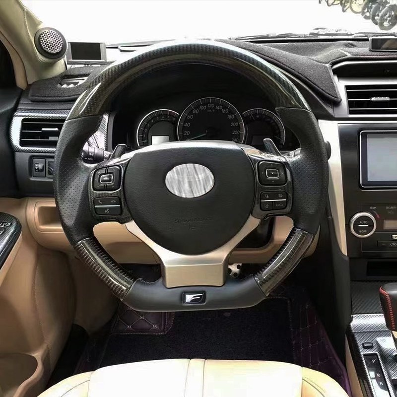 High Quality Car Steering Wheel Carbon Fiber Lexus Style GS ISF RC350 RCF Sport Steering Wheel For Toyota Crown Camry Mark x