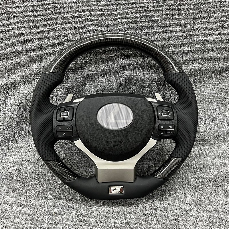High Quality Car Steering Wheel Carbon Fiber Lexus Style GS ISF RC350 RCF Sport Steering Wheel For Toyota Crown Camry Mark x