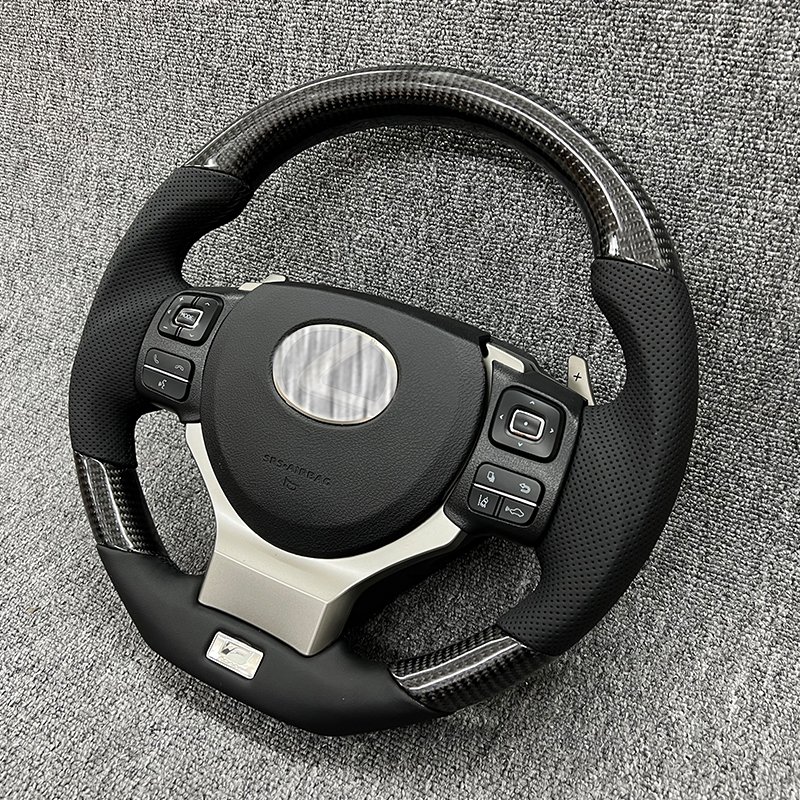 High Quality Car Steering Wheel Carbon Fiber Lexus Style GS ISF RC350 RCF Sport Steering Wheel For Toyota Crown Camry Mark x