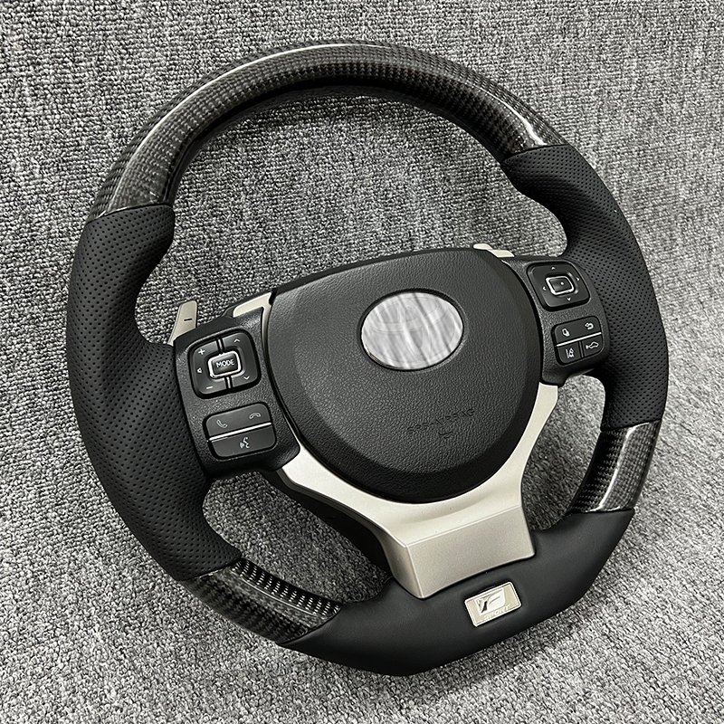 High Quality Car Steering Wheel Carbon Fiber Lexus Style GS ISF RC350 RCF Sport Steering Wheel For Toyota Crown Camry Mark x