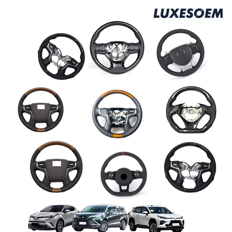 High quality manufacturer Real Carbon Fiber Leather Steering Wheel wood car Steering wheel For TOYOTA C-HR WILDLANDER SIENNA