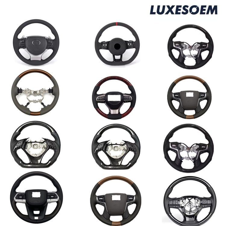 High quality manufacturer Real Carbon Fiber Leather Steering Wheel wood car Steering wheel For TOYOTA C-HR WILDLANDER SIENNA