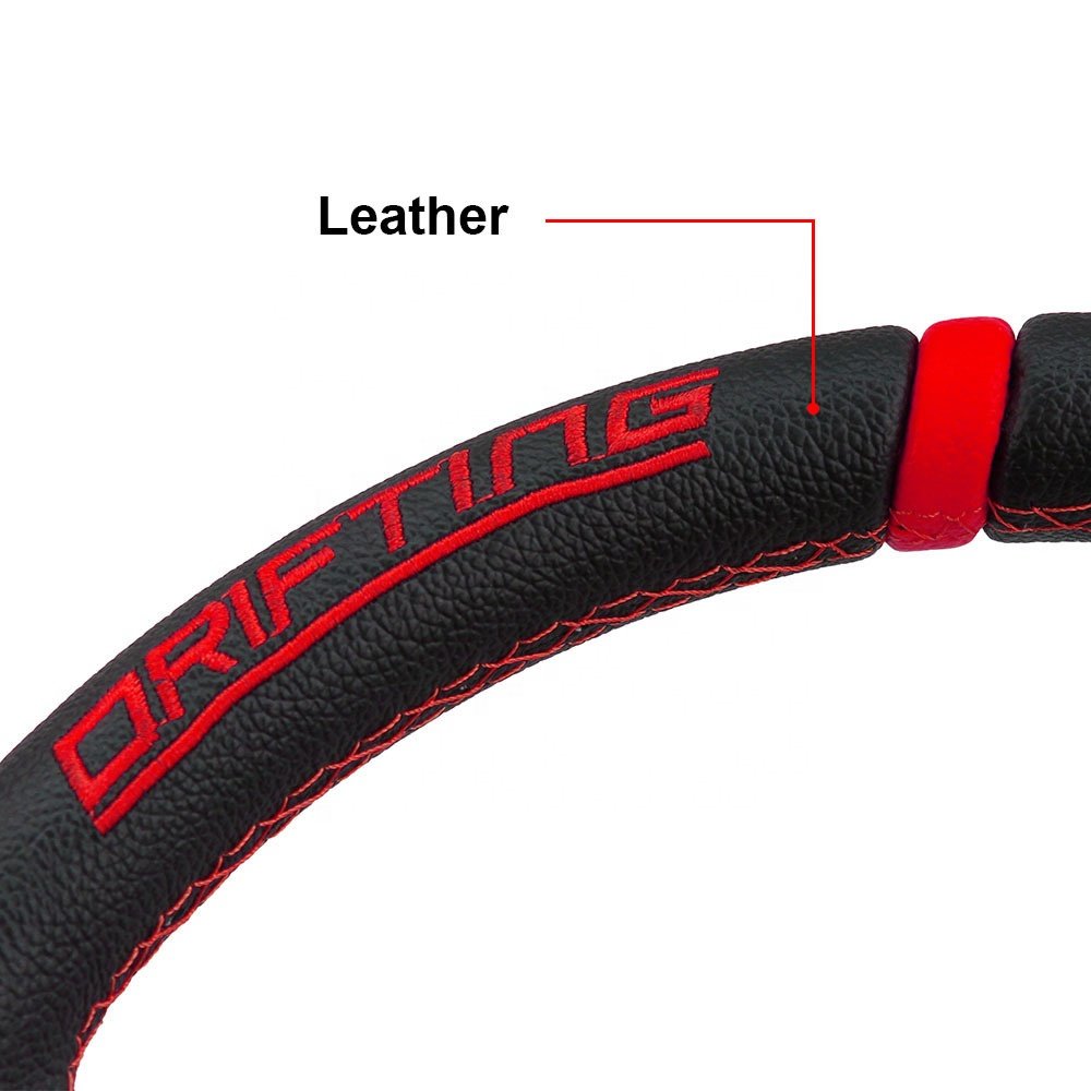 Universal 14 inch 350mm Suede/PVC Car Racing Steering wheels Deep Corn Drifting Sport Steering Wheel